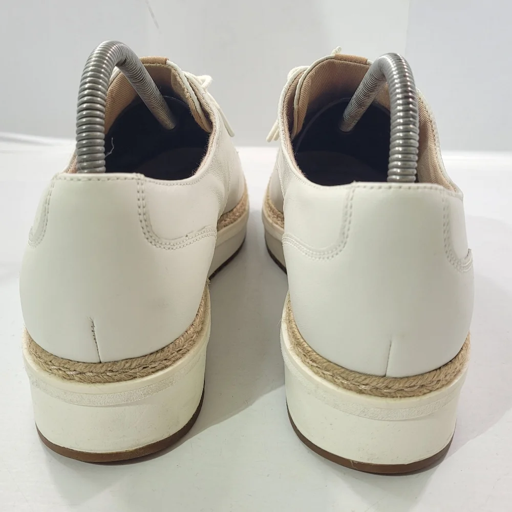 Clarks Cream Leather Platform Oxfords